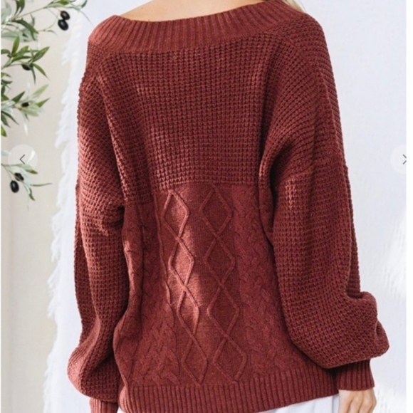 Boho Chic Stylish V Neck Button Down Knit Cardigan - Picture 3 of 3